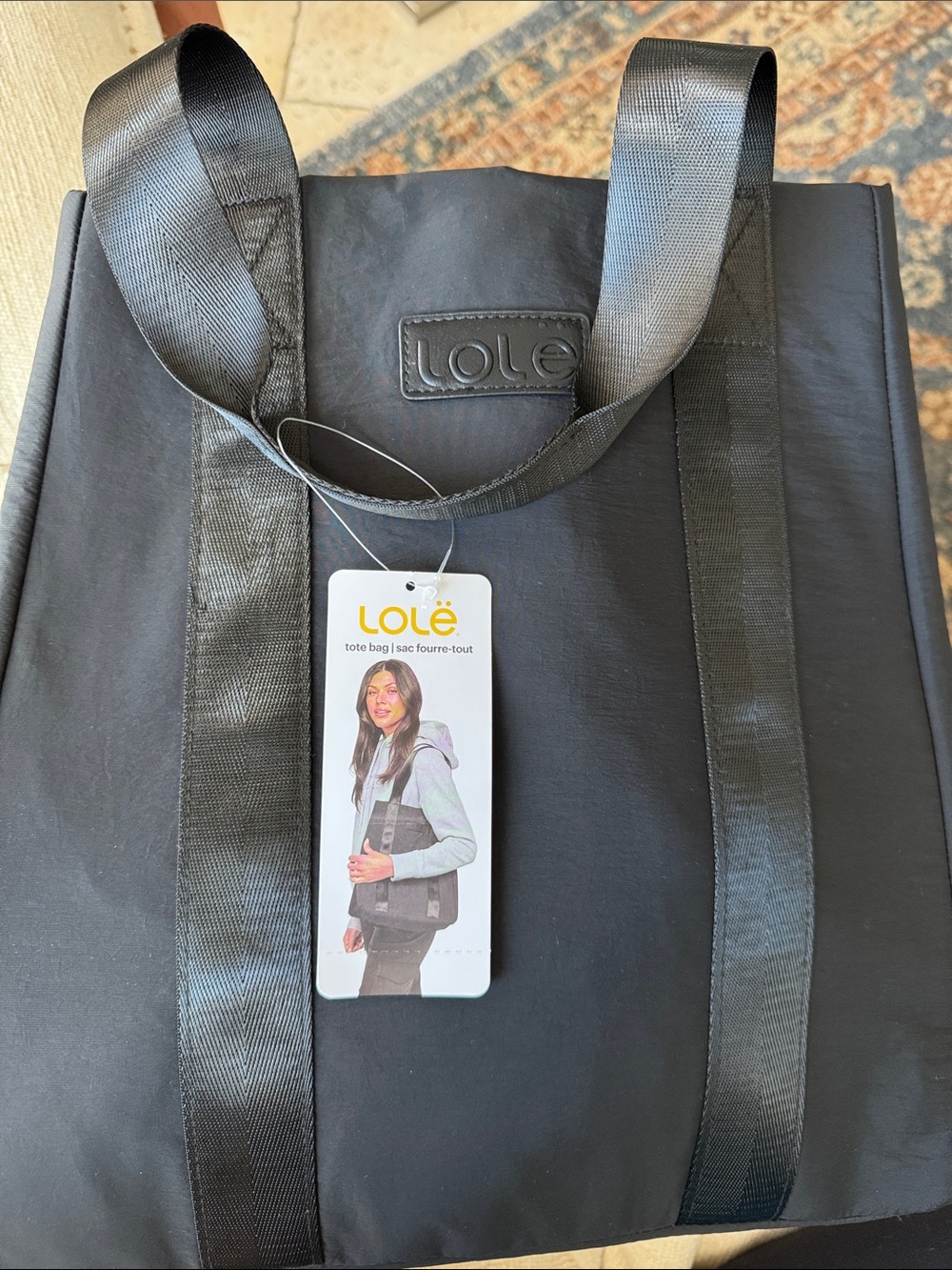 NWT Lole Mile-End Convertible Tote Bag - Black One Size
